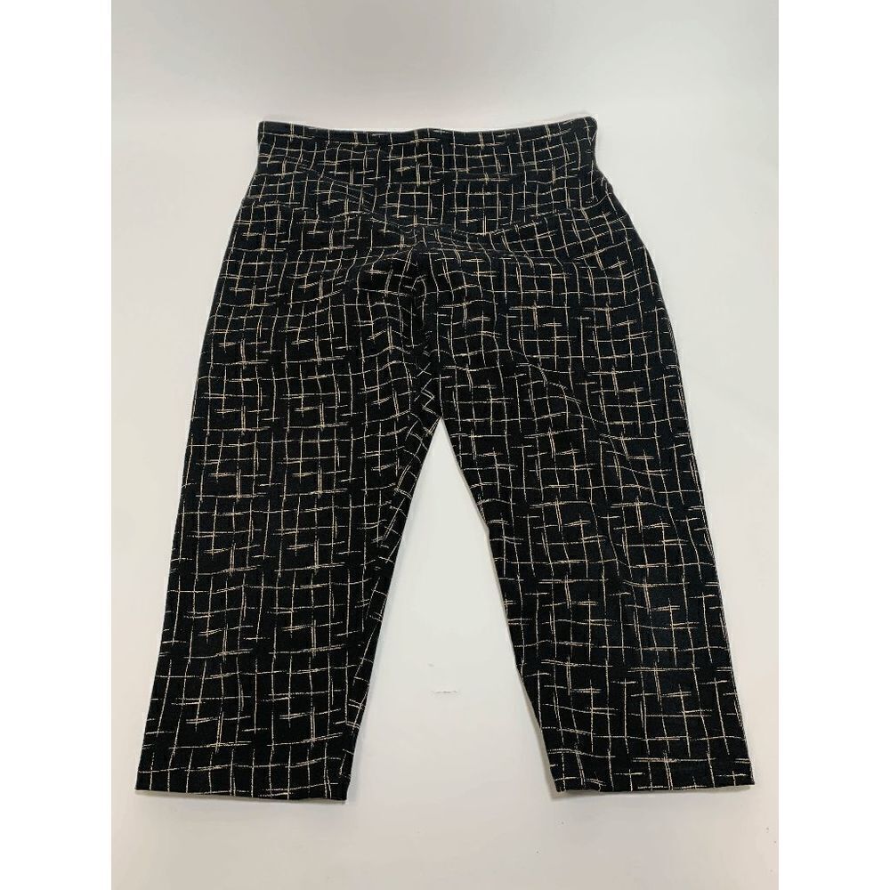 Yummie By Heather Thomson Women's Elastic Waist Plaid Crop Leggings Black Large